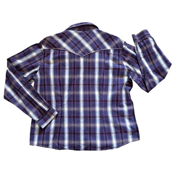 Panhandle Slims Rough Stock Western shirt, pearl snap, contrasting cuffs, XL - Picture 3 of 11